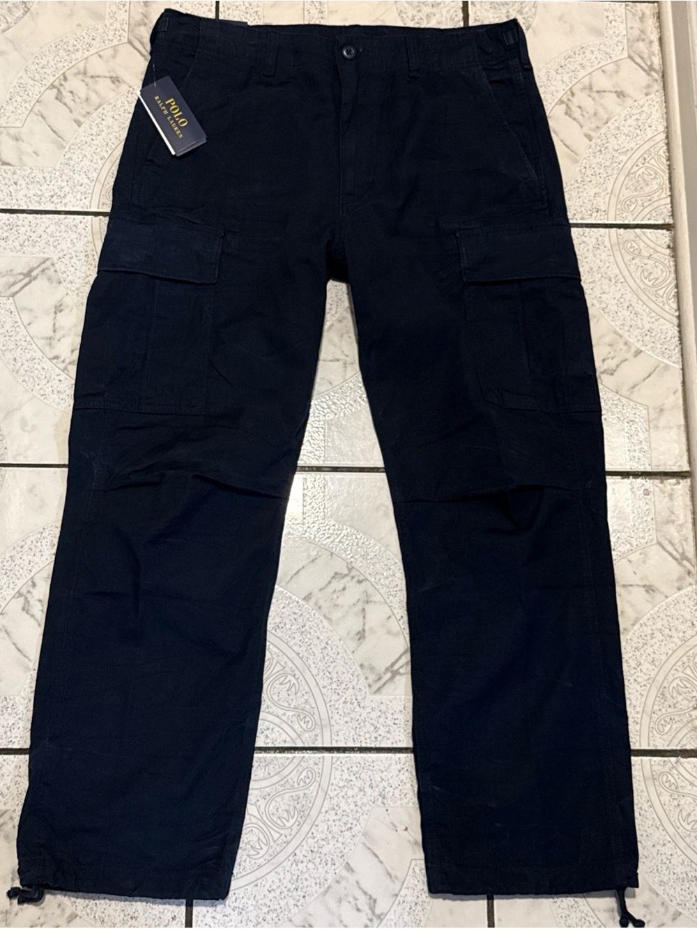 New Polo Ralph Lauren Relaxed Fit Utility Cargo Pants Aviator Navy Mens Sz 33x30